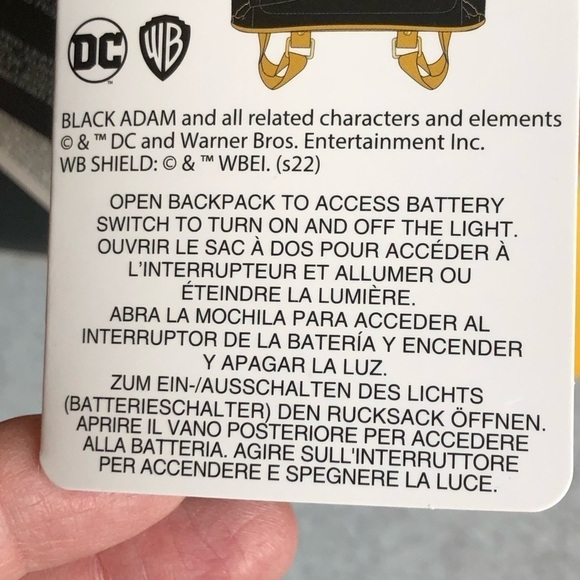Loungefly DC Comics Black Adam Light Up Lightening Bolt Mini Backpack NWT - Picture 8 of 12